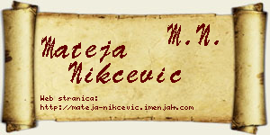 Mateja Nikčević vizit kartica